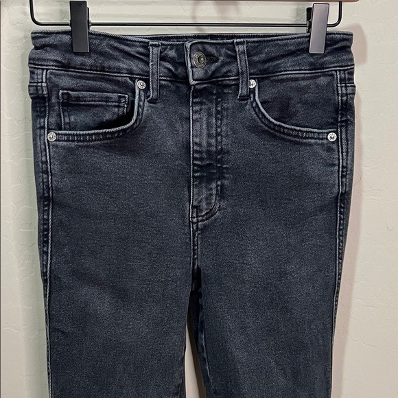 We The Free People Jeans Skinny Slim Vintage Black Raw Hem Fray - Picture 2 of 15